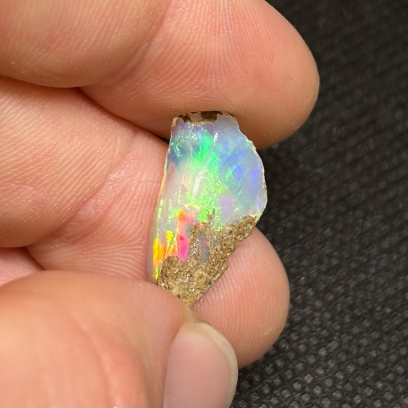 Big Broad Flash Color Splash Welo Ethiopian Single Select Rough Opal - Picture 5 of 8